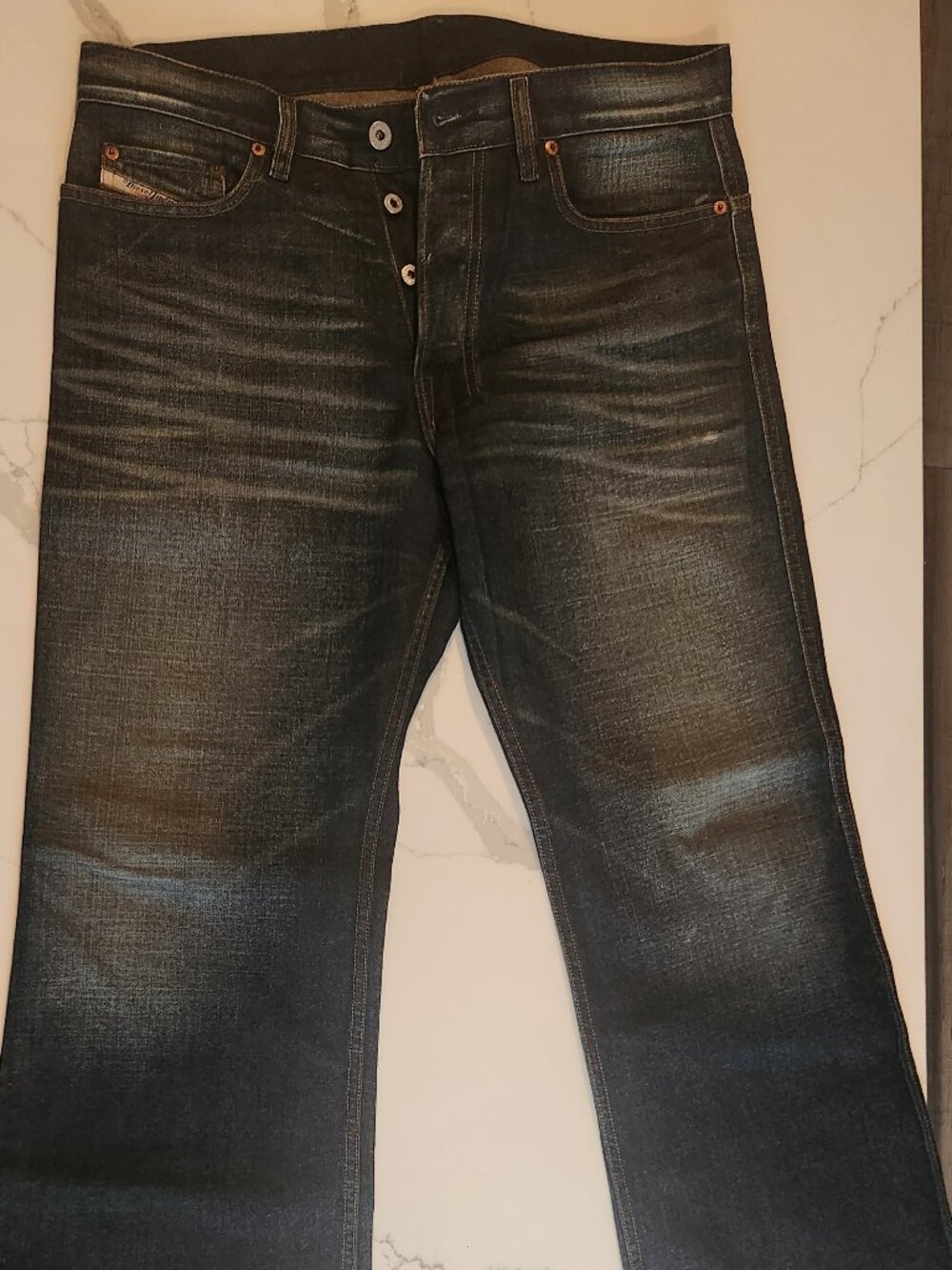 Men's Diesel Industry Dark Indigo Premium Jeans Distressed Style Size 33